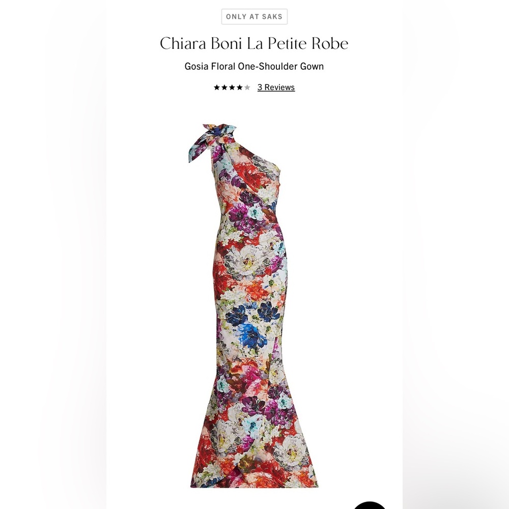 Chiara Boni La Petite Robe Gosia One Shoulder Floral Gown